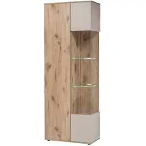 Meuble de rangement haut rainuré catalina 197cm naturel pas cher