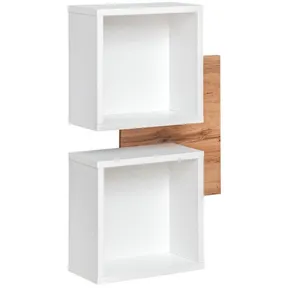 Comparateur de prix : AC-DÉCO Panneau Mural Avec Étagères Easy Iv - L 60 X P 22 X H 90 Cm - Marron Et Blanc