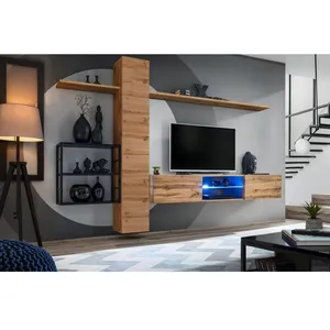 Paris Prix Ensemble Meuble TV "Switch V" 270cm Naturel & Noir pas cher