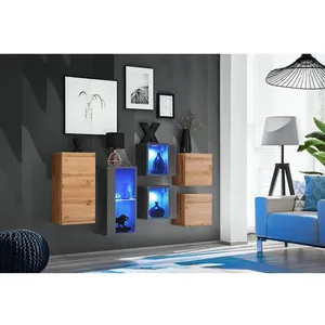 Meuble de Rangement Switch SBIV 320cm Naturel & Gris pas cher