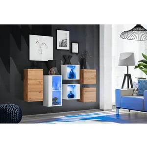 Comparateur de prix : PARIS PRIX Meuble de rangement "switch sbiv" 320cm naturel & blanc