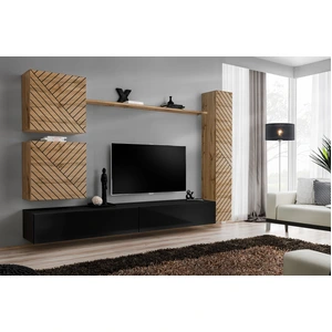 Comparateur de prix : AC-DÉCO Meubles TV - Ensemble de 6 meubles muraux "Switch VIII " pour TV en bois - Beige - L 340 x H 150 x P 40 cm