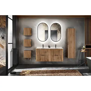Comparateur de prix : Ensemble de salle de bain - AC-Déco - Sylve Black Wotan - 120 cm - Double vasque - 9 éléments