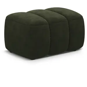 Maison Héritage - Pouf velours Kimi 1 Place vert - 75x55x40 cm OS