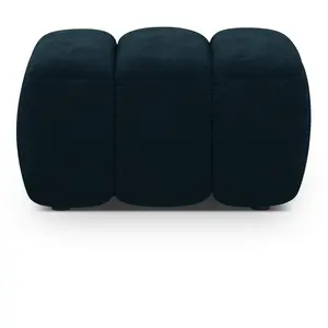 Maison Héritage - Pouf velours Kimi 1 Place pétrole profond - 75x55x40...