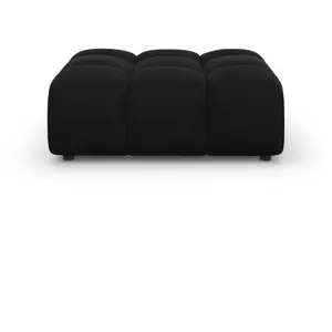 Mazzini Sofas - Pouf velours Aster 1 place Noir - 102x80x43 OS