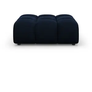Mazzini Sofas - Pouf velours Aster 1 place Bleu Roi - 102x80x43 OS