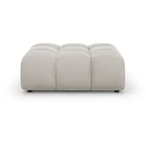 Mazzini Sofas - Pouf velours Aster 1 place Beige Clair - 102x80x43 OS