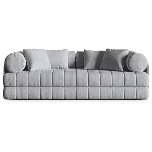 Canapé convertible 3 places en bouclé gris pas cher