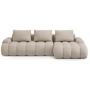 Canpé-lit droit 3 places avec coffre en tissu structurel le sable pas cher