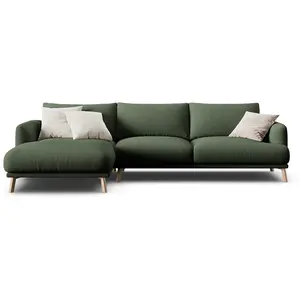 CXL by Christian Lacroix - Canapé D'Angle Gauche Margot 4 Places vert mousse - 285x170x75 cm OS pas cher
