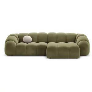 CXL by Christian Lacroix - Canapé D'Angle Droit Velours Lyna 4 Places vert - 280x182x72 cm OS pas cher
