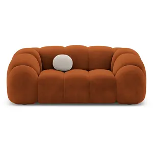 CXL by Christian Lacroix - Canapé Velours Lyna 2 Places terracotta - 180x114x72 cm OS pas cher