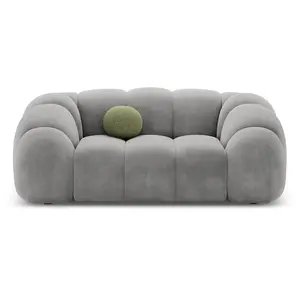 CXL by Christian Lacroix - Canapé Velours Lyna 2 Places gris - 180x114x72 cm OS pas cher