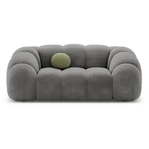 CXL by Christian Lacroix - Canapé Velours Lyna 2 Places gris foncé - 180x114x72 cm OS pas cher