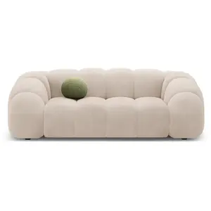 CXL by Christian Lacroix - Canapé Velours Lyna 3 Places beige - 212x114x72 cm OS pas cher