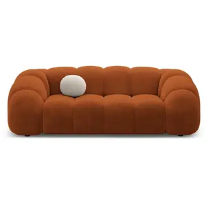 CXL by Christian Lacroix - Canapé Velours Lyna 3 Places terracotta - 212x114x72 cm OS pas cher