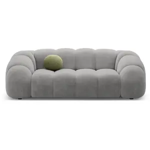 CXL by Christian Lacroix - Canapé Velours Lyna 3 Places gris - 212x114x72 cm OS pas cher