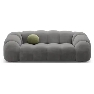 CXL by Christian Lacroix - Canapé Velours Lyna 3 Places gris foncé - 212x114x72 cm OS pas cher