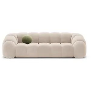CXL by Christian Lacroix - Canapé Velours Lyna 4 Places beige - 245x114x72 cm OS pas cher