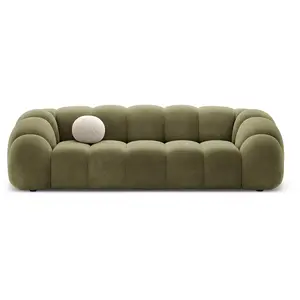 CXL by Christian Lacroix - Canapé Velours Lyna 4 Places vert - 245x114x72 cm OS pas cher