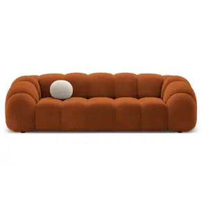 CXL by Christian Lacroix - Canapé Velours Lyna 4 Places terracotta - 245x114x72 cm OS pas cher