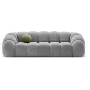 CXL by Christian Lacroix - Canapé Velours Lyna 4 Places gris - 245x114x72 cm OS pas cher