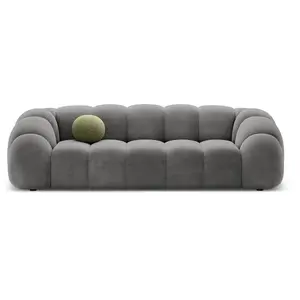 CXL by Christian Lacroix - Canapé Velours Lyna 4 Places gris foncé - 245x114x72 cm OS pas cher