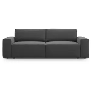 Canapé convertible avec coffre de rangement 3 places en velours gris pas cher