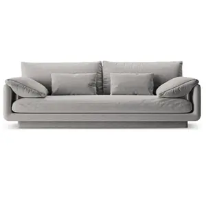 Canapé 3 places en tissu structurel gris clair pas cher