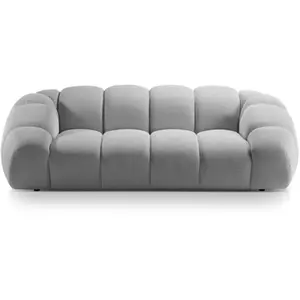 Canapé 3 places en tissu 3D beige clair pas cher