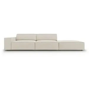 Canapé droit 3 places en velours beige foncé pas cher