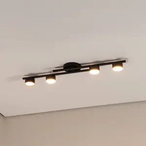 EMIBIG LIGHTING Plafonnier Fragment, noir, longueur 86 cm, métal, 4 la... pas cher