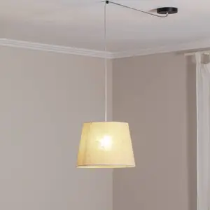 EMIBIG LIGHTING Suspension Ascot, beige, Ø 38 cm, tissu, décentré pas cher
