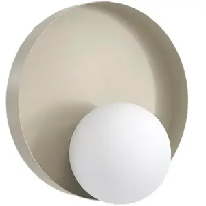 Comparateur de prix : EMIBIG LIGHTING Applique murale Kido K1, beige, acier/verre, Ø 20 cm