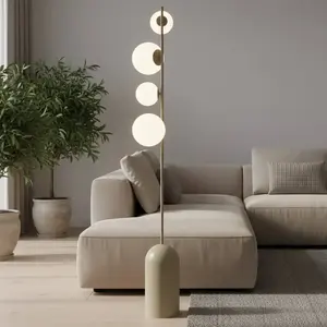 EMIBIG LIGHTING Lampe sur pied Etno LP4, beige, verre/acier, hauteur 1...Vendu parluminaire
