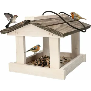 Comparateur de prix : Deko-Shop-Hannusch Mangeoire à oiseaux à suspendre Blanc + 0,5 kg de nourriture gratuite - Kotarbau