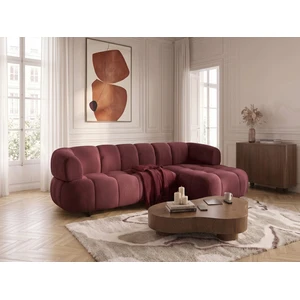 Canapé d'angle convertible avance-recule électrique LOVELY tissu lisse rouge  angle droit BOBOCHIC 3 places pas cher