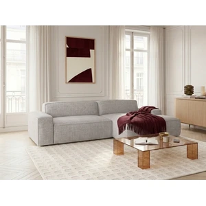 Canapé d'angle convertible avance-recule électrique ABEL tissu chiné gris angle droit BOBOCHIC 3 places pas cher