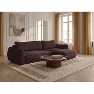Canapé d'angle convertible réversible ESMEE tissu chenille violet réversible BOBOCHIC 3 places pas cher