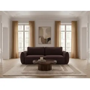Canapé droit convertible 3 places ESMEE tissu chenille violet BOBOCHIC 3 places pas cher