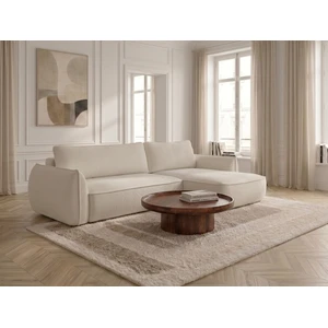 Canapé d'angle convertible réversible ESMEE tissu chenille blanc réversible BOBOCHIC 3 places pas cher