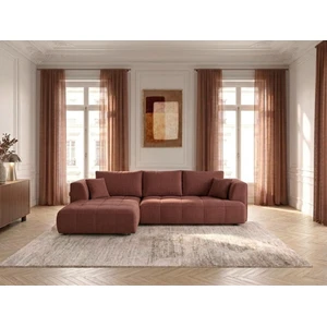 Canapé d'angle convertible avance-recule électrique CLOVIS tissu lisse rouge  angle gauche BOBOCHIC 3 places pas cher