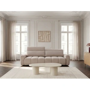 Canapé droit convertible électrique avance-recule MATEO tissu chenille beige   BOBOCHIC 3 places pas cher