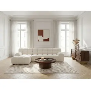 Canap © d'angle convertible avance-recule ©lectrique ANDRE tissu textur © blanc angle gauche BOBOCHIC 3 places pas cher