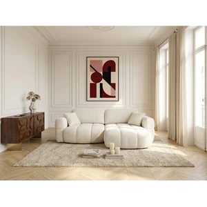 Canapé d'angle réversible MADISON tissu texturé beige réversible BOBOCHIC 2,5 places pas cher