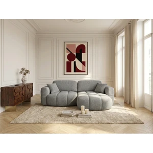 Canapé d'angle réversible MADISON tissu texturé taupe réversible BOBOCHIC 2,5 places pas cher
