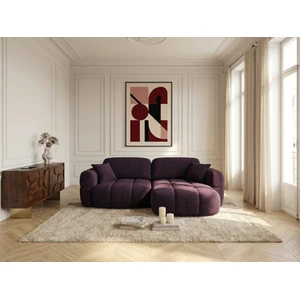 Canapé d'angle réversible MADISON tissu texturé violet réversible BOBOCHIC 2,5 places pas cher