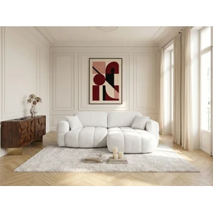 Canapé d'angle réversible MADISON tissu texturé blanc réversible BOBOCHIC 2,5 places pas cher