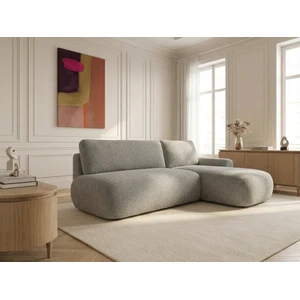 Canapé d'angle convertible TANGO tissu bouclette gris  angle droit BOBOCHIC 3 places pas cher